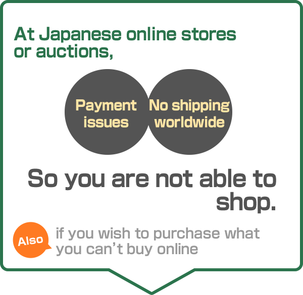 At Japanese online stores or auctions, Payment issues.No shipping worldwide.